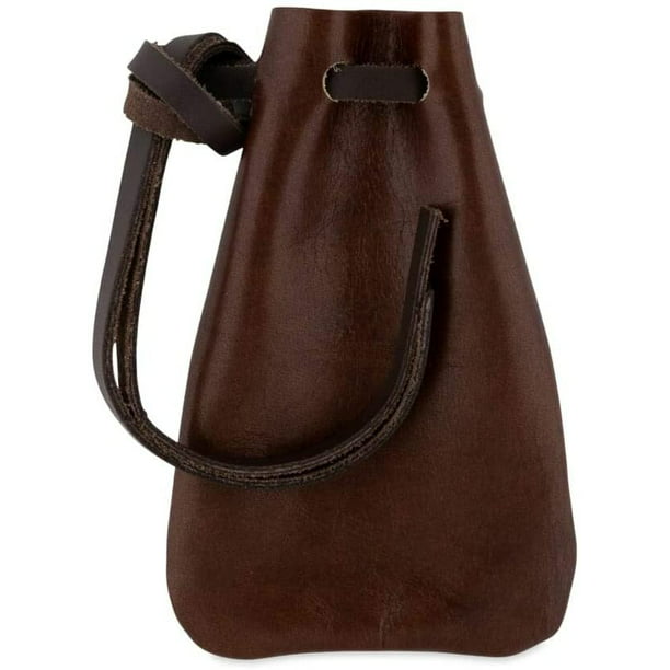 Black Or Brown Ideal For LARP Stage & Re-enactment Large Suede Coin Pouch 
